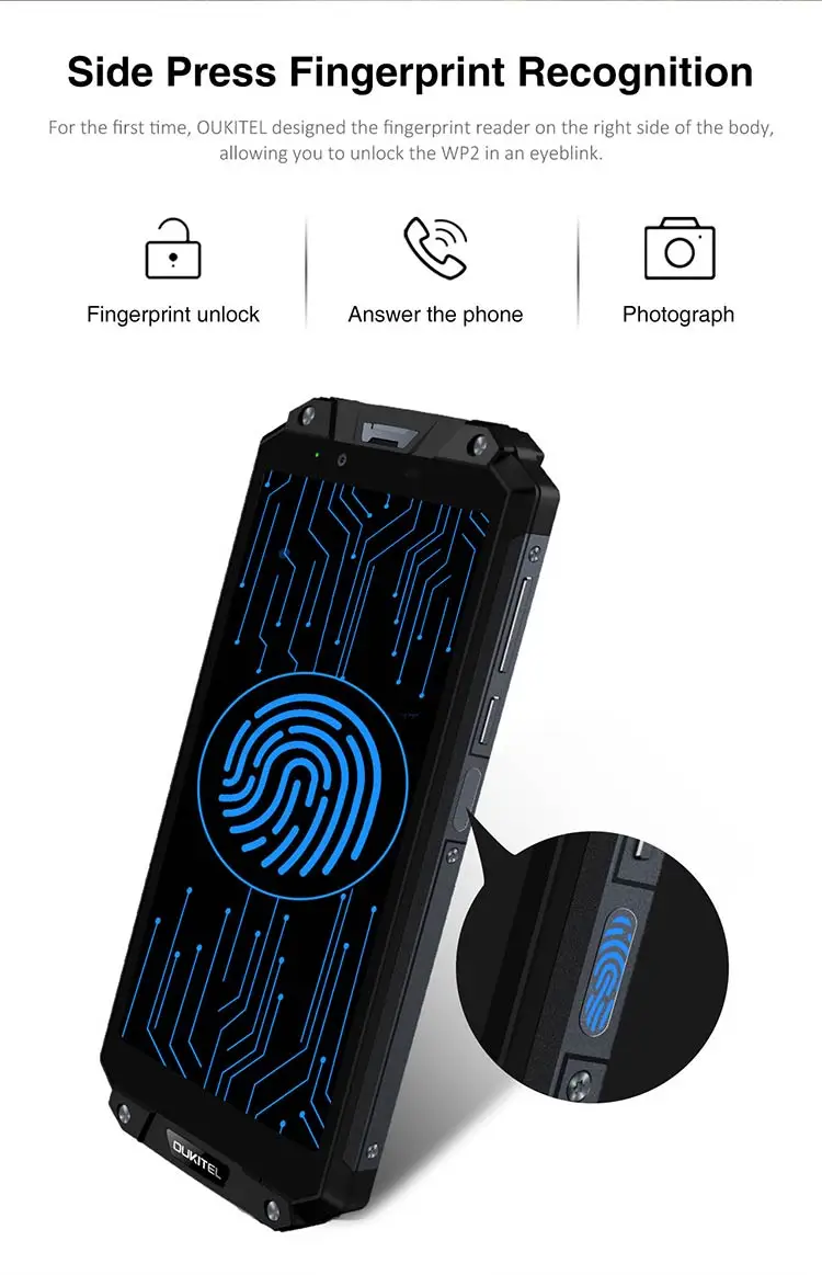 OUKITEL WP2 4GB RAM 64GB ROM MTK6750T 1.5GHz Octa Core 6.0 Inch Incell Corning Gorilla Glass FHD+ Screen Dual Camera IP68 Waterproof Android 8.0 4G LTE Smartphone