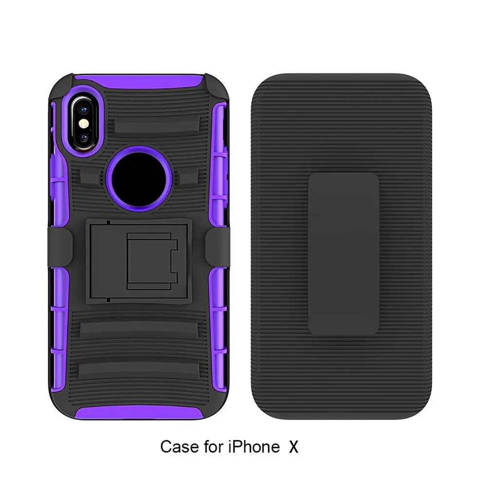

8pcs Armor Case Back Clip Holder Rugged Shell Case For Samsung Note 8 For iPhone X