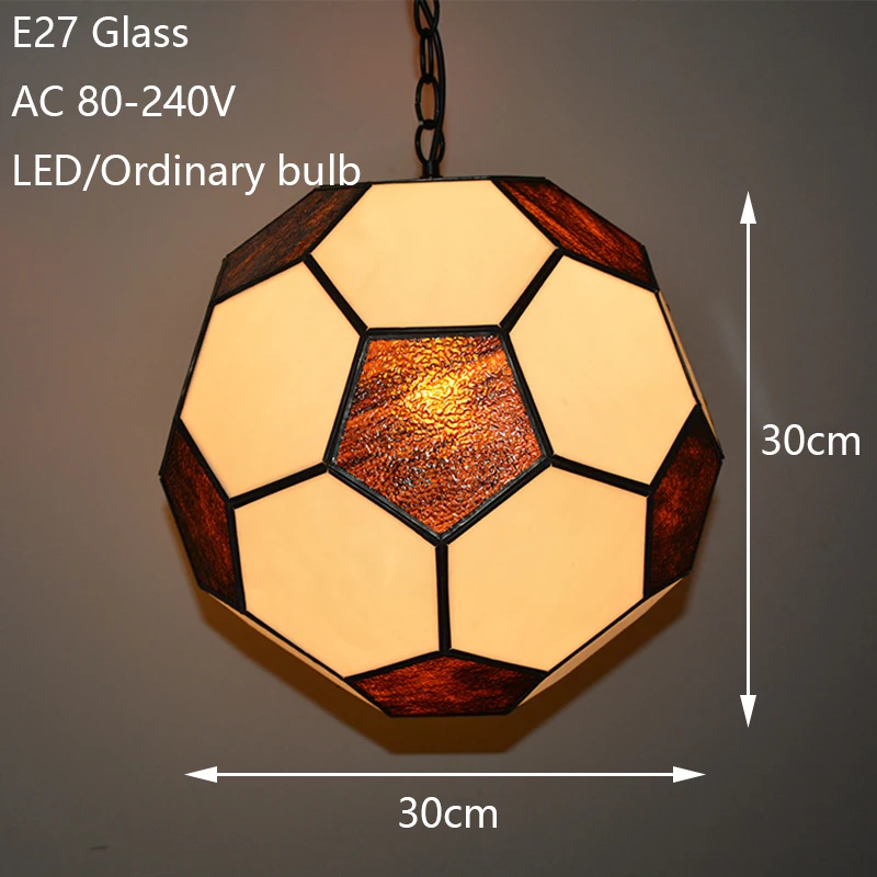 Современный Art Deco Футбольная тема под стеклом подвесной светильник светодиодный E27 220 V подвесной светильник для гостиной спальни Холл ресторана кафе