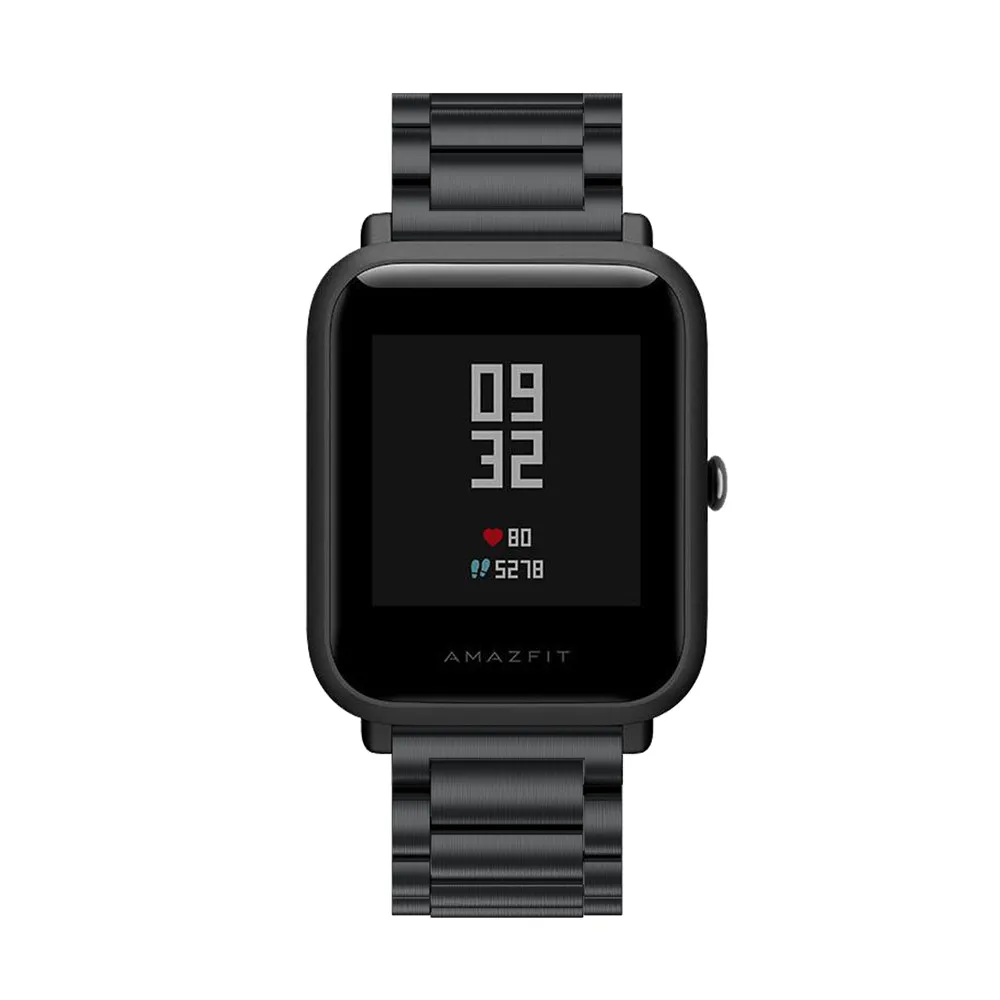 Браслет для смарт часов Xiaomi Huami Amazfit Bip металлический ремешок из нержавеющей стали