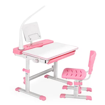 

Children's study table plastic desk can be raised and lowered student writing desk study desk and chair set