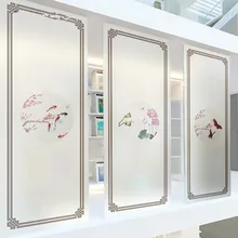 Stained Fish Pane Privacy Window Film Static Glass Sticker Decorative Film kitchen living room door Custom Size Home Decor Decal