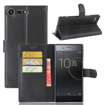 

Leather CellPhone Cases For Sony Xperia XZ Premium 100pcs Luxury leather Flip wallet creditcard case for Sony XZ Premium Cover