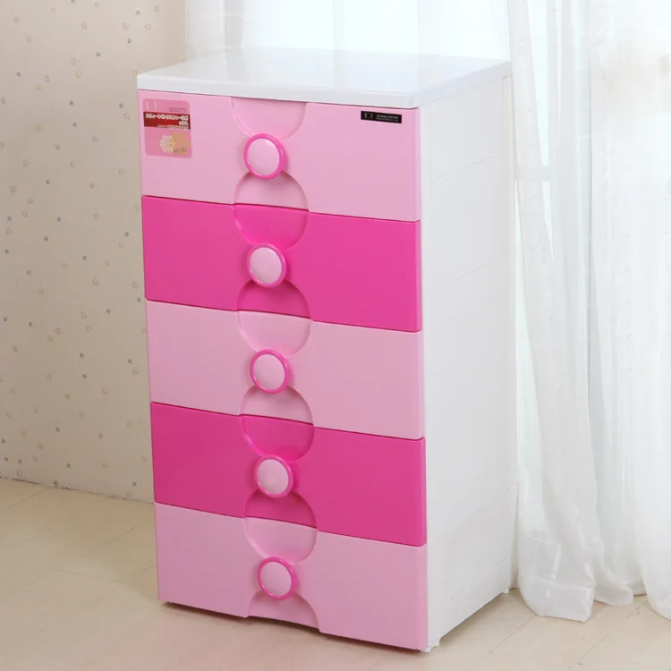 2335 Kang Yi Pink Plastic Finishing Cabinet Drawer Chest Of