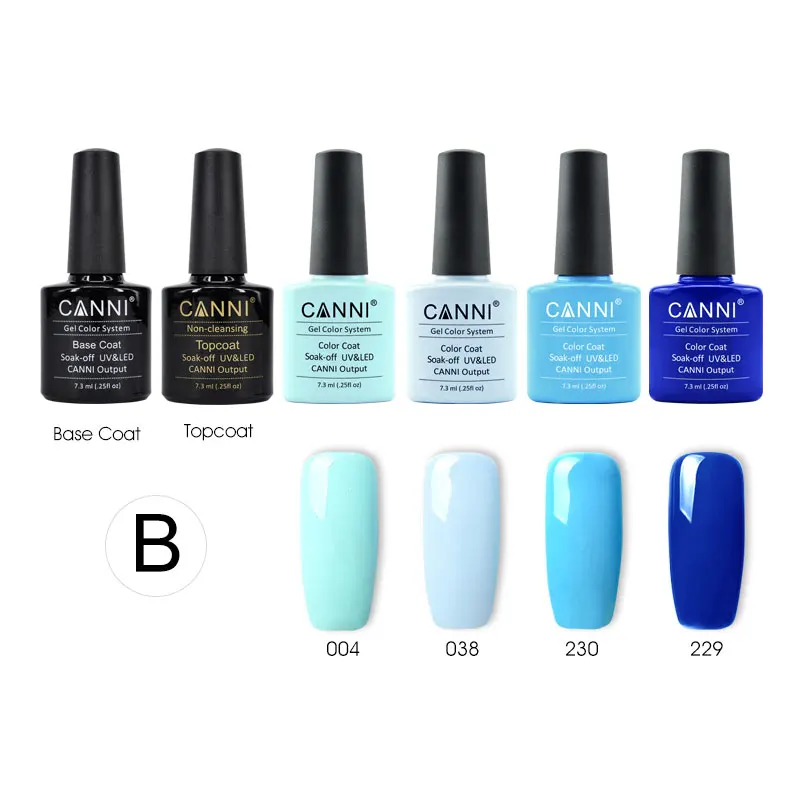 Online NEUE 6 teile los CANNI soak off led langlebige UV Nagel Gel Lack basis mantel gel keine wischen topcoat nagel kunst farbe gel kit set