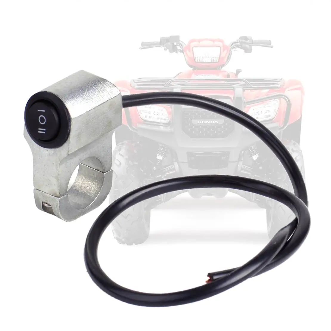 

beler Silver 12V Motorcycle Handlebar Headlight Lamp On Off Switch Button 7/8" 22mm for Harley Honda Bobber Chopper Dirt Bike