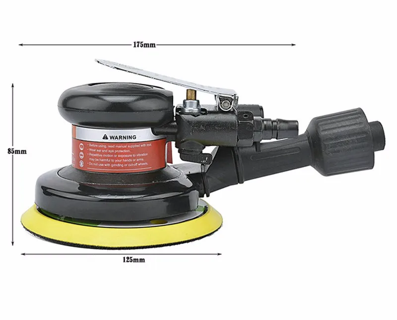 Borntun 125 мм пневматическая шлифовальная машина 5-ти дюймовый пневматический шлифовальный станок с вакуумная машина для полировки пневматический полировщик вакуумная Функция 5in воздух Сандерс