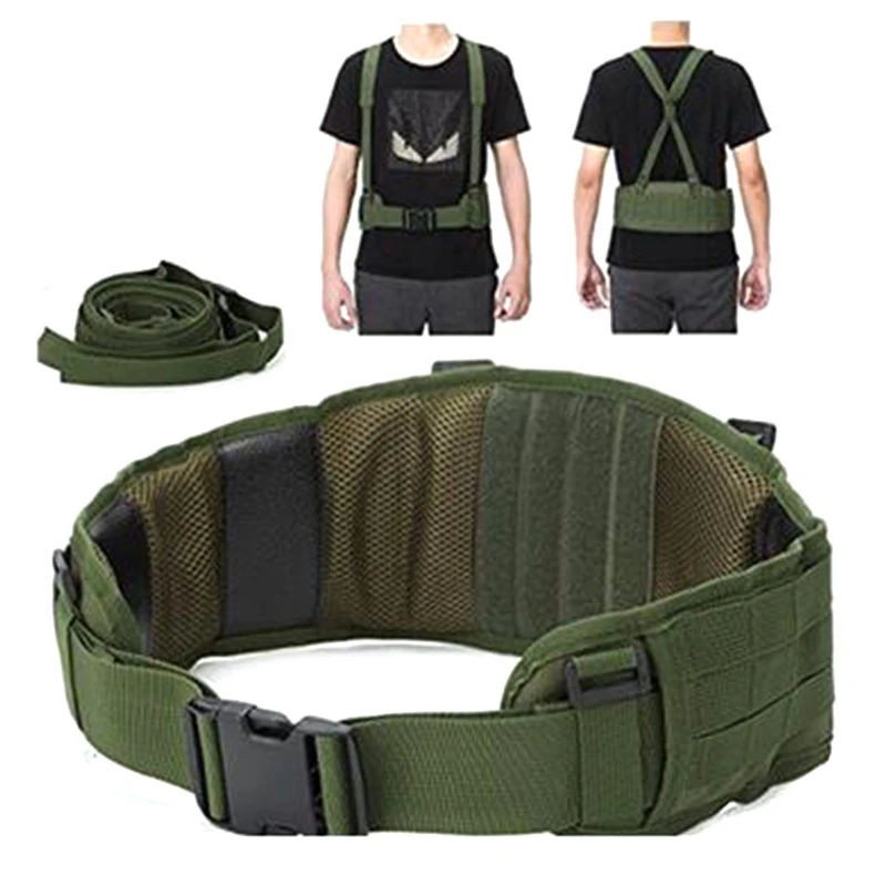 

Tactical Gear Padded Waist Belt Mens Airsoft Combat Suspender Adjustable Hunting Waist Support Army Military Belts