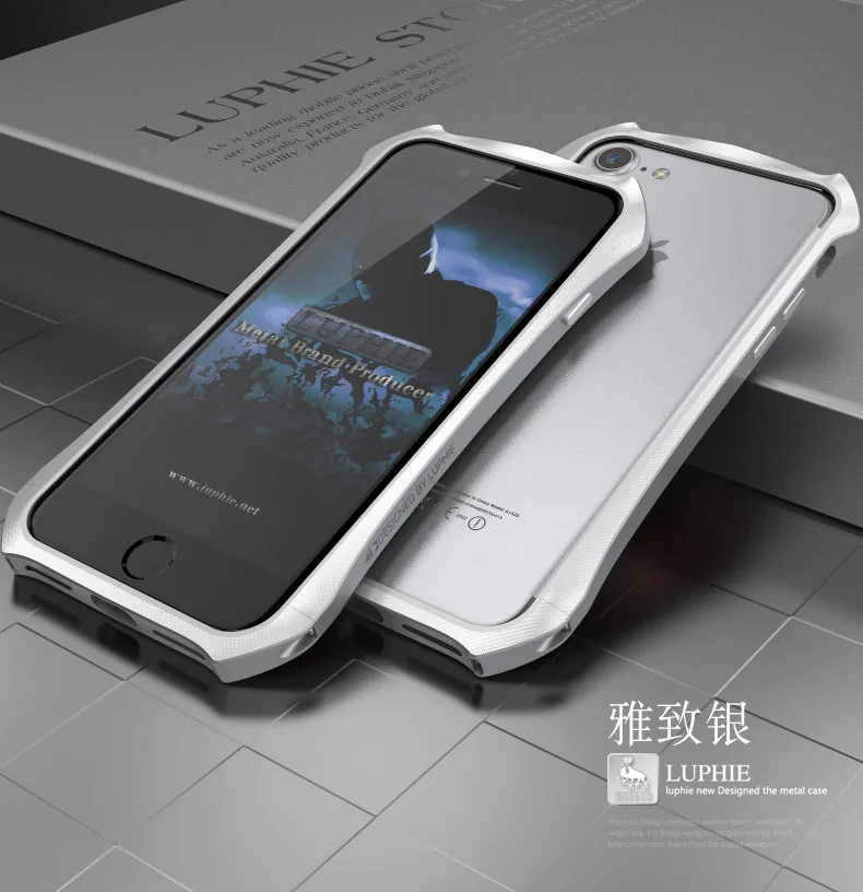 Новинка для iPhone 7 7 Plus Luphie тонкий металлический телефонный бампер чехол для iPhone 6 6S 6 Plus алюминиевый бампер рамка с кожаной задней крышкой