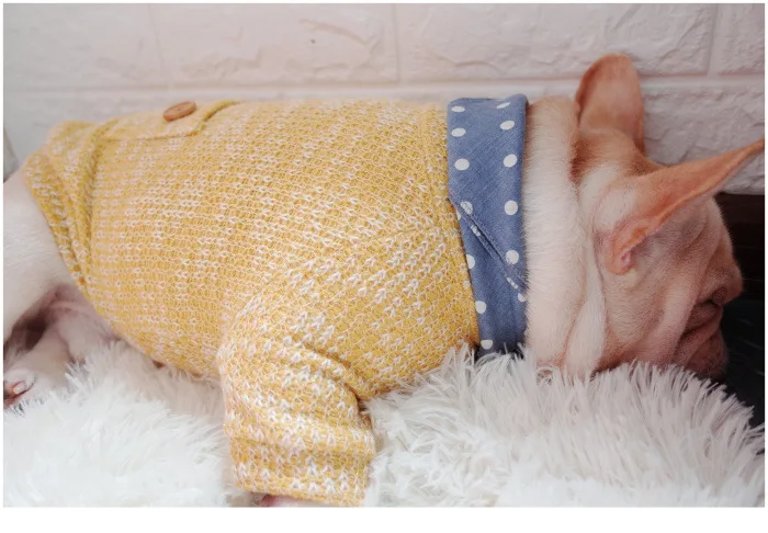 [Зимняя одежда для собак MPK] теплый свитер для собак, шерстяной свитер для Французские бульдоги, маленькие и средние размеры для собак