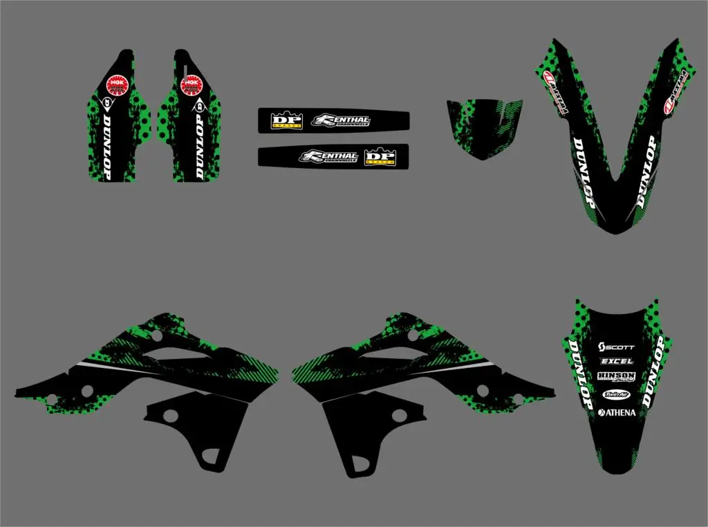 Новый стиль 0460 Power TEAM графика и фоны наклейки Наборы наклеек для Kawasaki KX250F KXF250 2013 2014