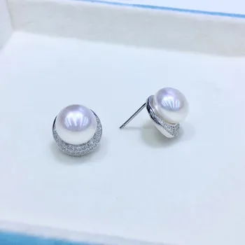 

Spring Jewelry 925 Silver Earrings Findings Component Jewelry Parts Beautiful Fittings for Pearls Coral Jade Agate Beads Stones