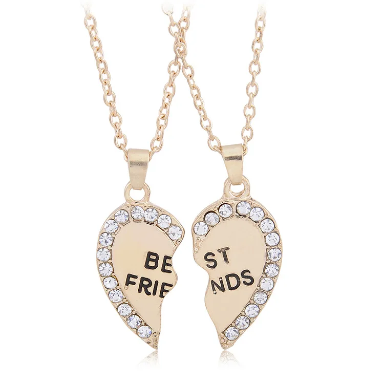 Fashion Jewelry ~ Best Friends Necklaces Set of 2 Silvertone Best Friends Necklace