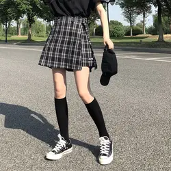 3 цвета, S-L 2018, осенне-зимние шорты с высокой талией, юбки, женский корейский стиль преппи, школьные клетчатые шорты для девочек, женские (X882)