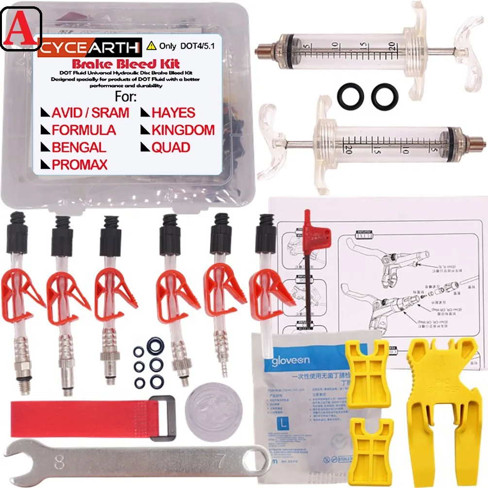 Комплект тормозов для AVID SRAM DODE JUICY DOT HOPE BNGAL HAYES J3 J5 J7 Formula R1 RX K24 K18 инструмент для велосипеда DOT масляный диск - Цвет: Kit A