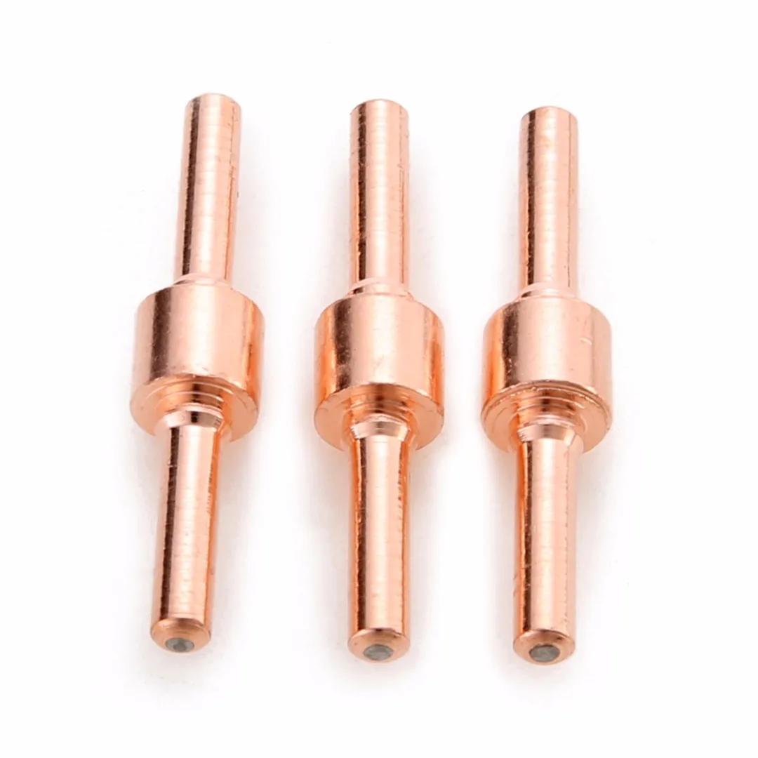 60pcs Red Copper Extended Long Tip Electrode & Nozzles For PT31 LG40 40A Plasma Cutter Cutting Welding Torch Mayitr