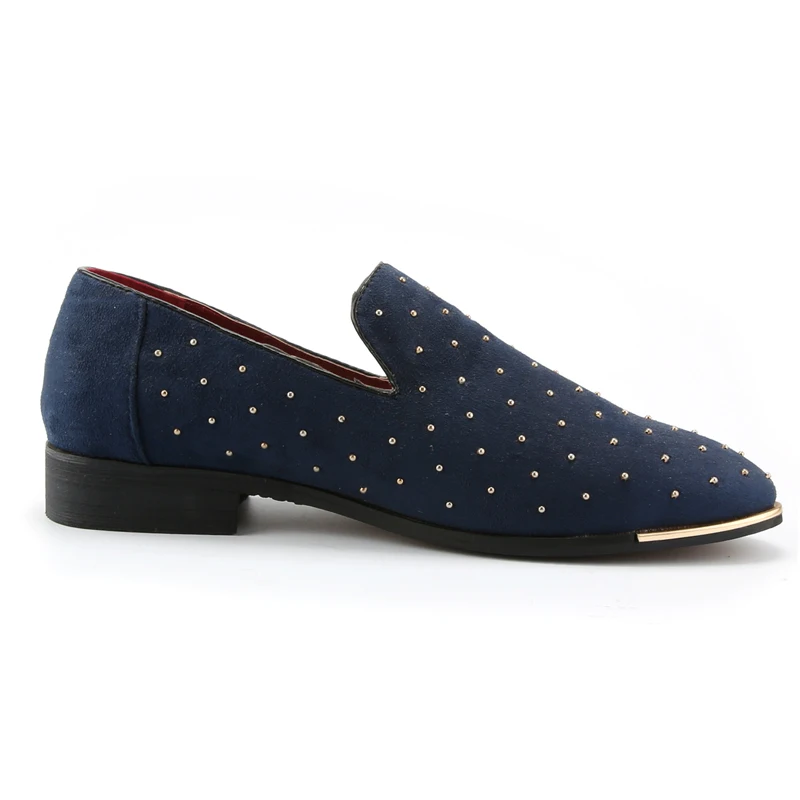 men shoes luxury brand rhinestone loafers fashion silver gold spike flats studded leisure footwear river oxford shoes for men (6)