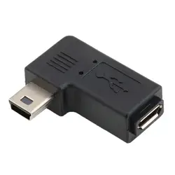 USB Micro 5Pin Женский к Mini 5Pin мужской 90 угол наклона конвертер