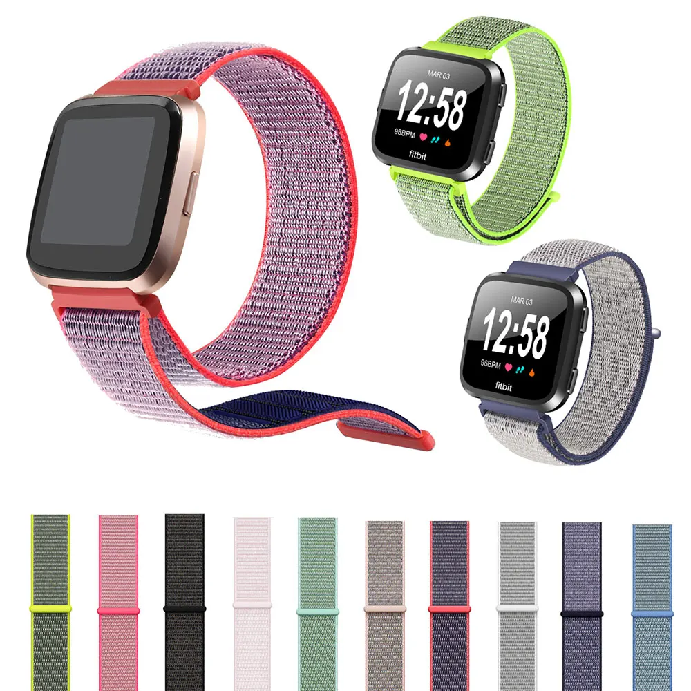 

Nylon Bands for Fitbit Versa 23cm Breathless Soft Loop Strap Sport Wristbands for Versa Smart Watch