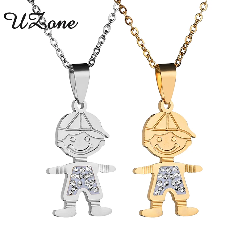 UZone Family Necklaces Love Baby Boy Pendant Stainless Steel Necklaces