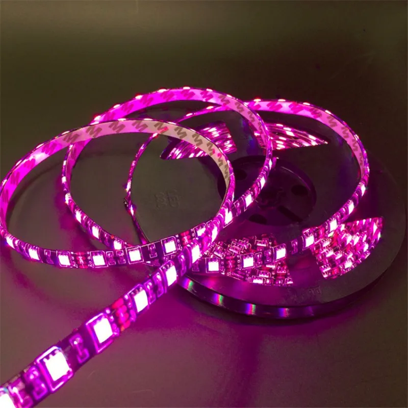 Светодиодная лента 5050 RGB 16 4 фута 1 м/2 м/3 М/4 м/5 м черная печатная плата 12 в 60