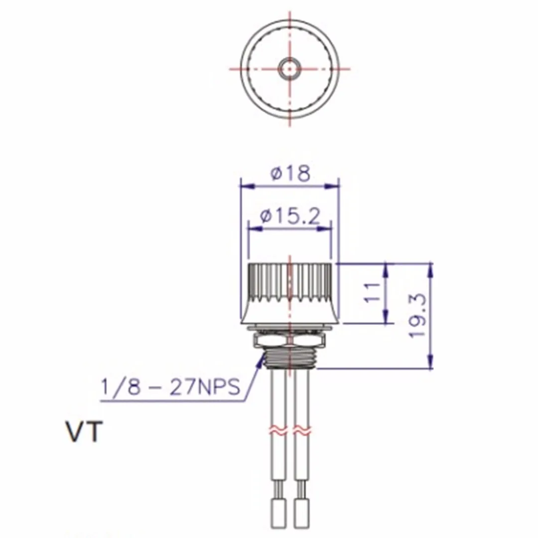 5pcs Rotary Stye Single Pole ON/OFF  Canopy Switches with Two 4" 18AWG Wire .5A 250V/3A 125V/1A 125VT Black