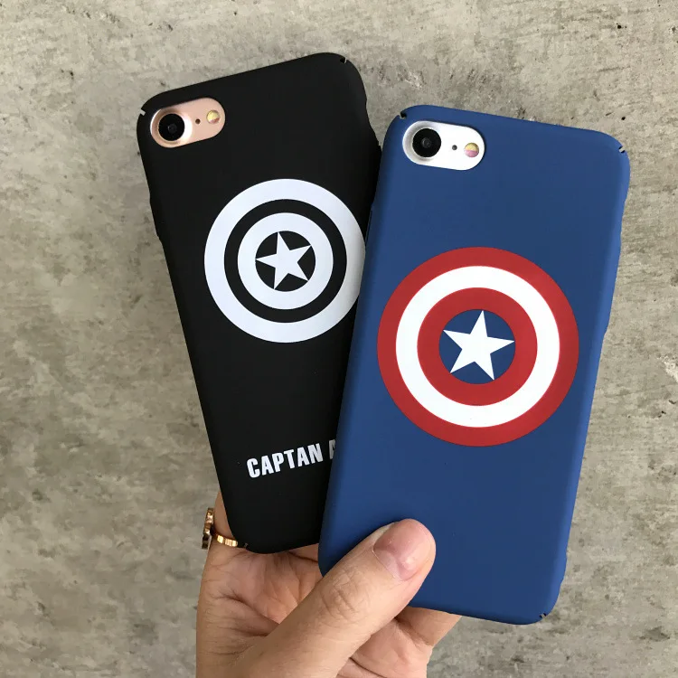 

Matte Hard PC Shell Full Protective Case Batman Superman Captain America Pattern Scrub Phone Case for IPhone 6 6s Plus 7 8 Plus