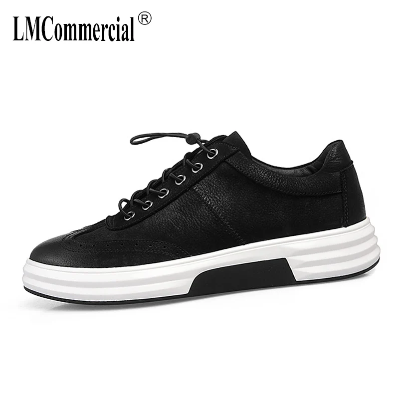 

spring summer block carve men's shoes British retro all-match cowhide casual shoes men breathable sneaker Genuine Leather male