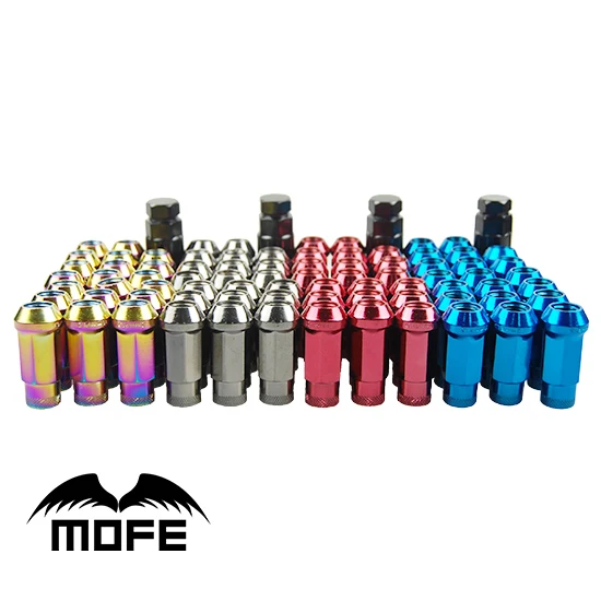 Mofe Steel Purple Wheel Racing Lug Nuts M12 * P1.25 Original Logo 48mm Extended Open Ended