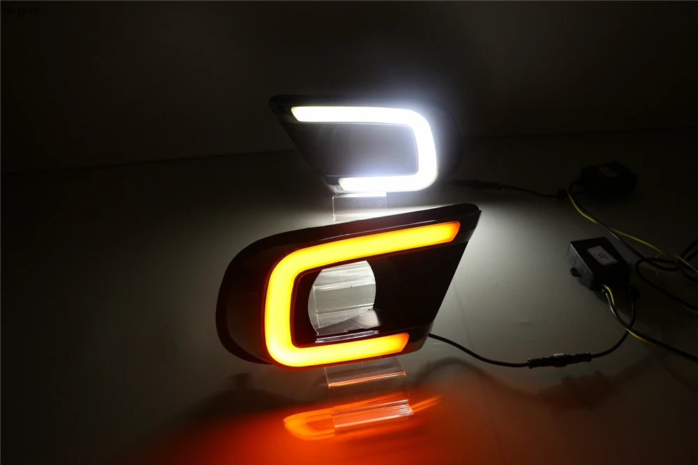 CSCSNL 1 комплект светодиодный DRL дневные ходовые огни с поворотной желтой сигнальной лампой для Fiat freeont Dodge jource
