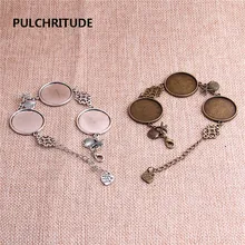 PULCHRITUDE 3 шт./лот с металлической цепочкой на основе кабошона подходит Круглый 25 мм Dia ручной работы в виде Ракушки Морская звезда кулон в виде цветка разъем браслет C1201