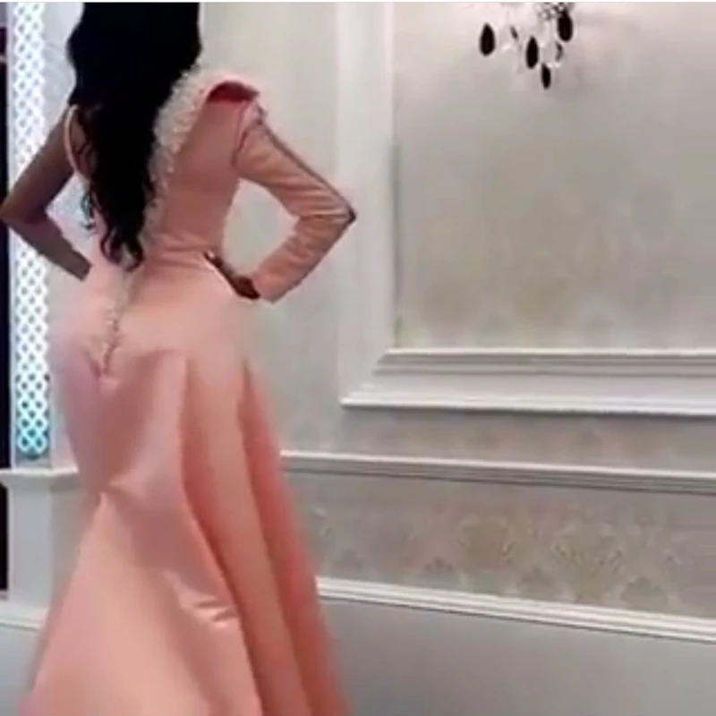 Новое поступление на одно плечо розовый 2019 платья Вечерние abendkleider Дубай Кафтан дешевые вечерние платья официальное платье русалки платье