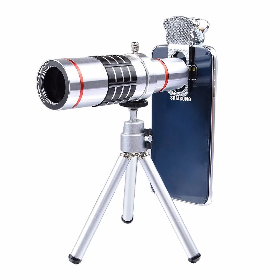 7in1 Universal клипы 18X оптический телескоп объектива Lente зум Bluetooth затвора + фото штатив для IPhone X 10 5S SE 6 6 S 7 8 плюс