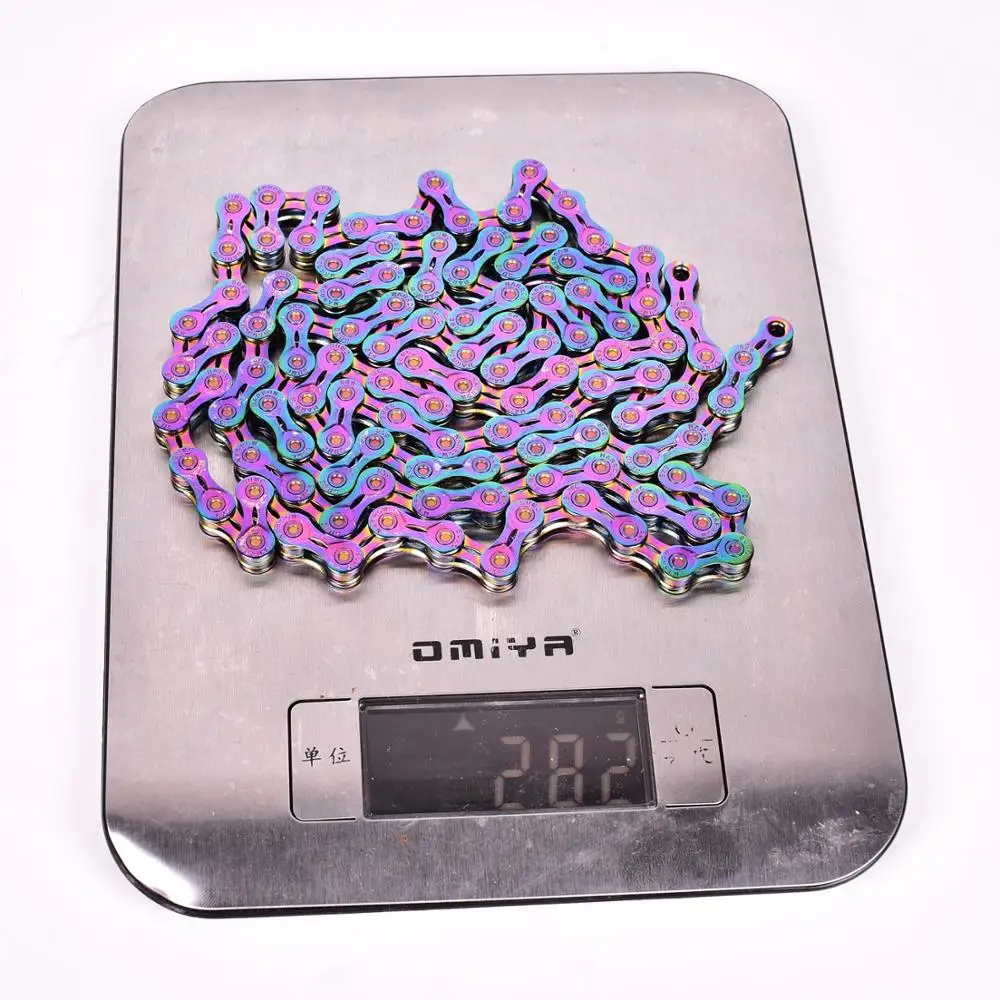 Perfect SUMC 9 10 11 12 speed Bicycle Rainbow Chain Colorful MTB Mountain Road Bike Shifting Chain With Missinglink For Shimano Sram 41