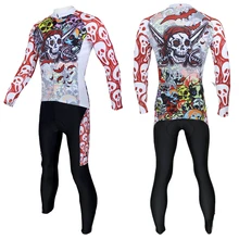 Череп пирата узор Для мужчин с длинным рукавом быстросохнущая велосипед Костюмы Размеры S к 6XL