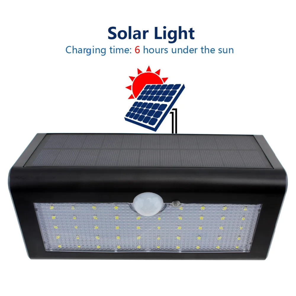 

Outdoor Waterproof 48 LEDs Solar Light PIR Motion Sensor Solar Power LED Wall Lamp for Fence Garden Yard Pathway Security Light