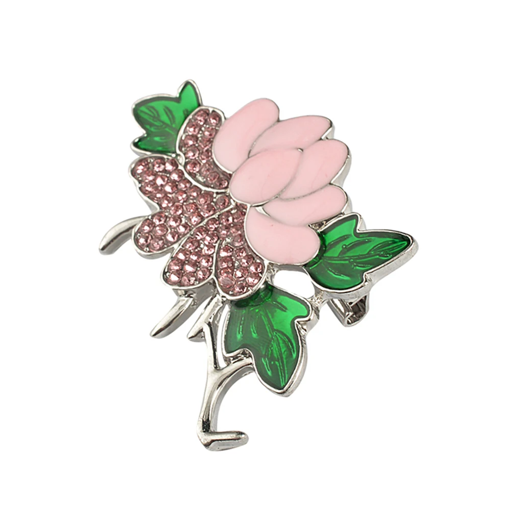 Pink Women Wedding Party Fashion Peony Plum Flower Brooch Pin Vintage Breastpin