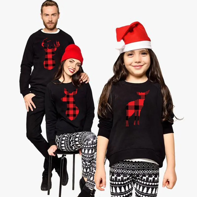 

Family Matching Outfits Christmas Family Look Autumn Winter Mother Father Kids Long Sleeved T-shirts Mommy Baby Sweatshirts