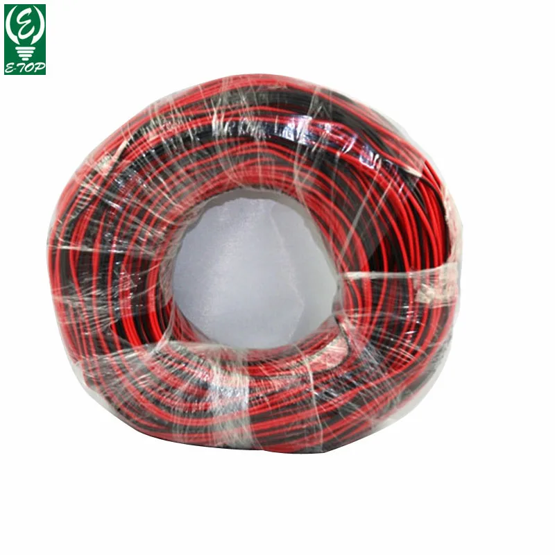 

100M/pack 2pin LED Red Black Wire Cables 22AWG Extending Cable Cord Pure Copper Wire For 3528 5050 LED Single Color Strip