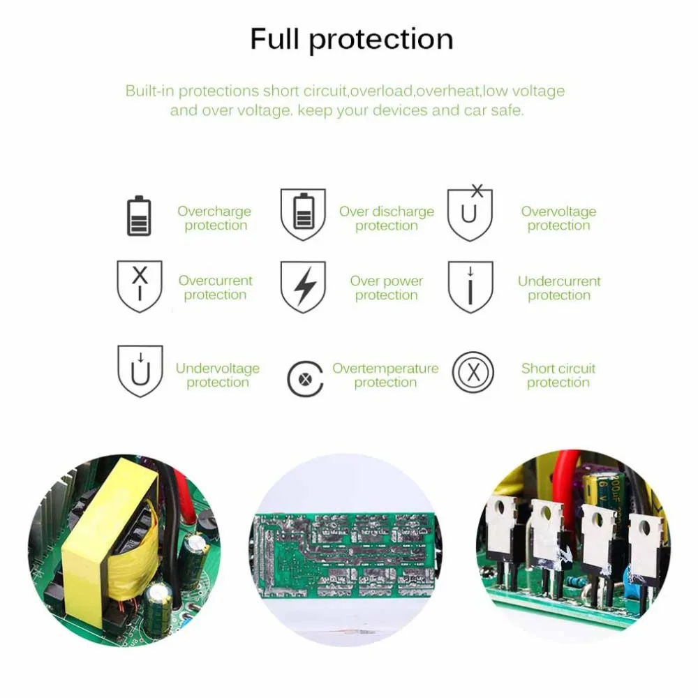 4000 Вт автомобильный инвертор зарядное устройство DC 12 V/24 V к AC 220V синусоидальный преобразователь интерфейсов трансформатор напряжения адаптер