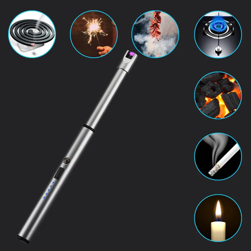 

Electric Arc Cigarette Lighter Usb Lighter Briquet Torch Igniter High Electricity Capacity Battery Outdoor Windproof BBQ Igniter