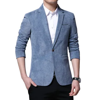 

Men's blazer autumn and winter velvet Slim casual lapel suit jacket / 2019 new simple solid color british mens suits M-3XL