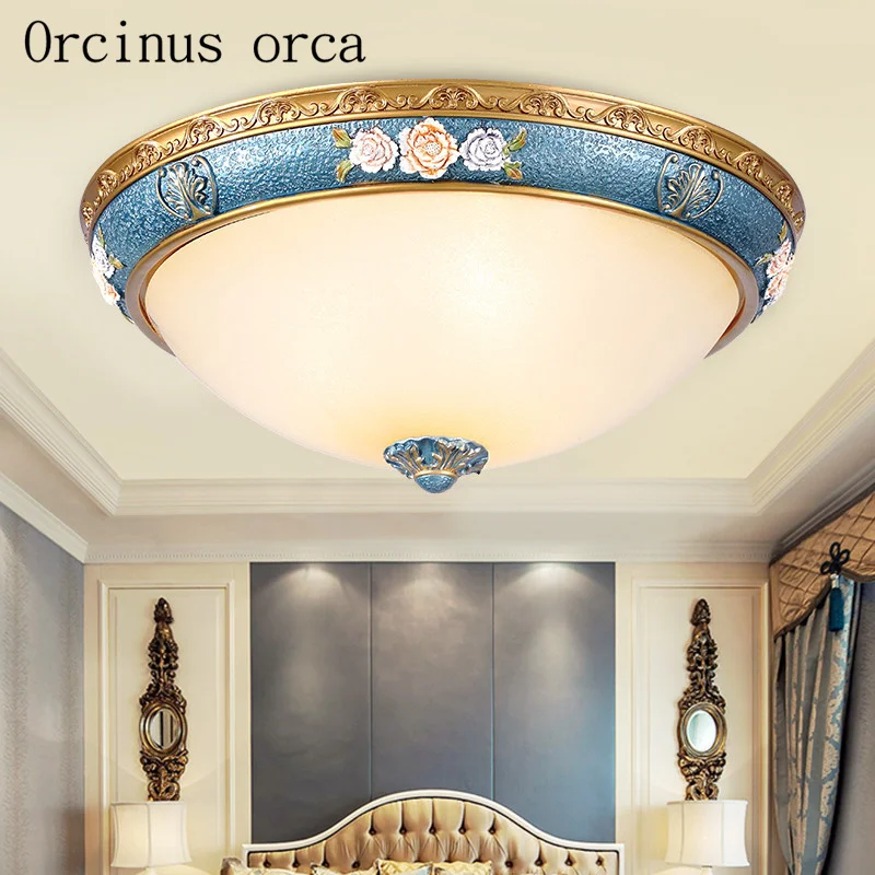 European simplified antique ceiling lamp dome Room Restaurant bedroom balcony American Creative carving glass ceiling light European simplified antique ceiling lamp dome Room Restaurant bedroom balcony American Creative carving glass ceiling light