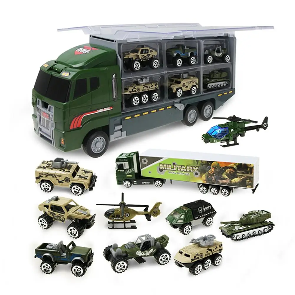

10 pcs/set Military Truck Metal Toy Cars Model Vehicle Army Trucks Toys For Boys Birthday Gifts