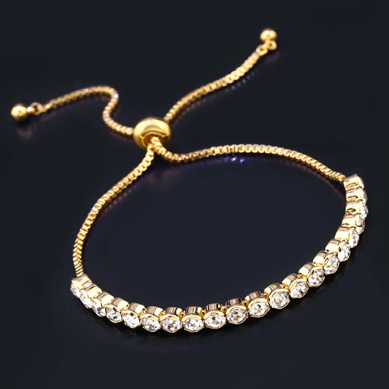 Простой дизайн золотые хрустальные браслеты шармы золотой браслет-цепочка очаровательные браслеты для женщин Femme модные ювелирные изделия подарок brtk04