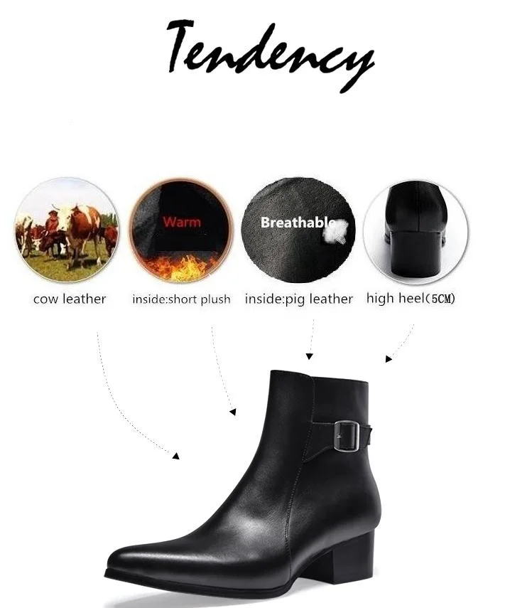 Ботинки «Челси» на среднем каблуке, модные ботинки с пряжкой и острым носком на молнии, фирменный дизайн, деловые мотоциклетные ботинки