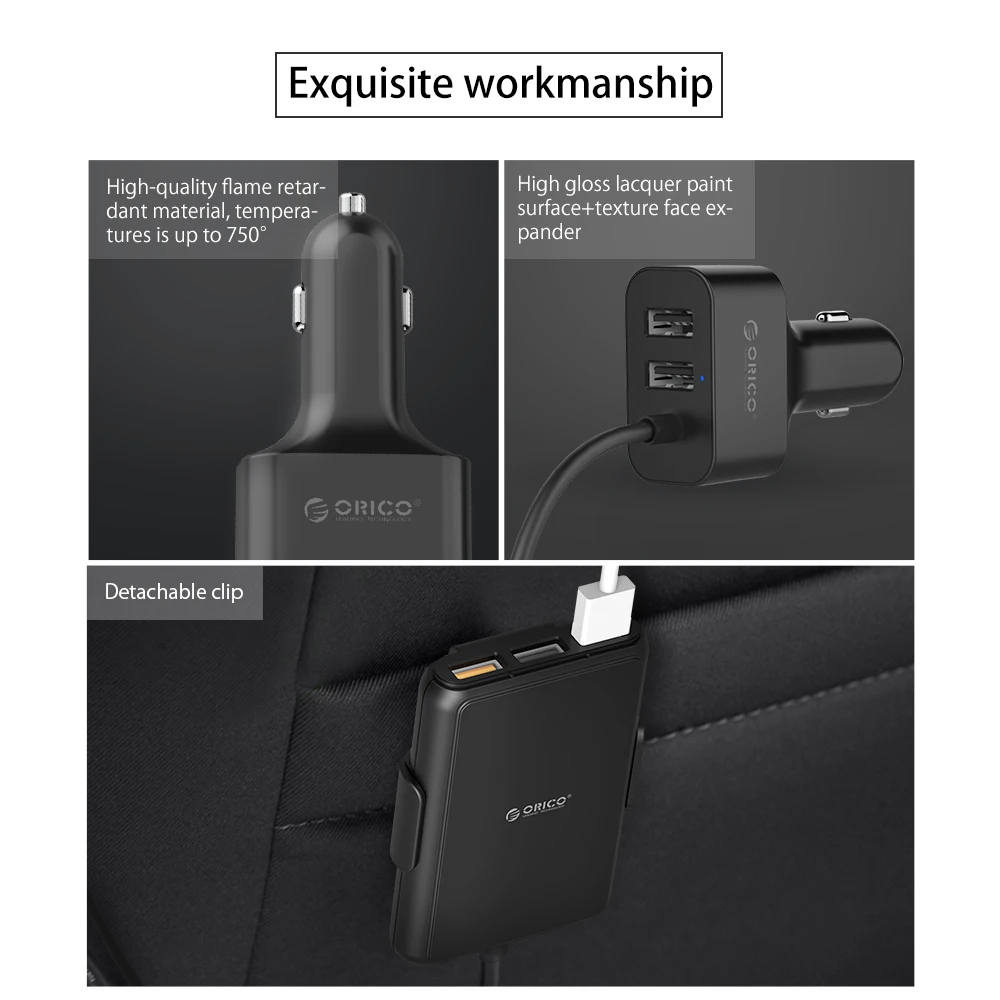 Дешево ORICO автомобильное font b USB b font зарядное устройство умная зарядка 52 Вт QC3.0 быстрое автомобильное зарядное устройство для Xiaomi huawei Sanmsung планшет автомоби...