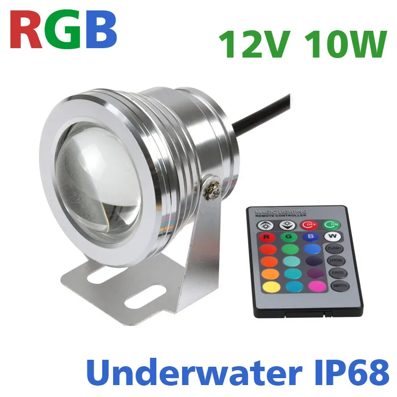 IP68 10W font b LED b font RGB Underwater Light Fountain Pond Outdoor font b Spotlight