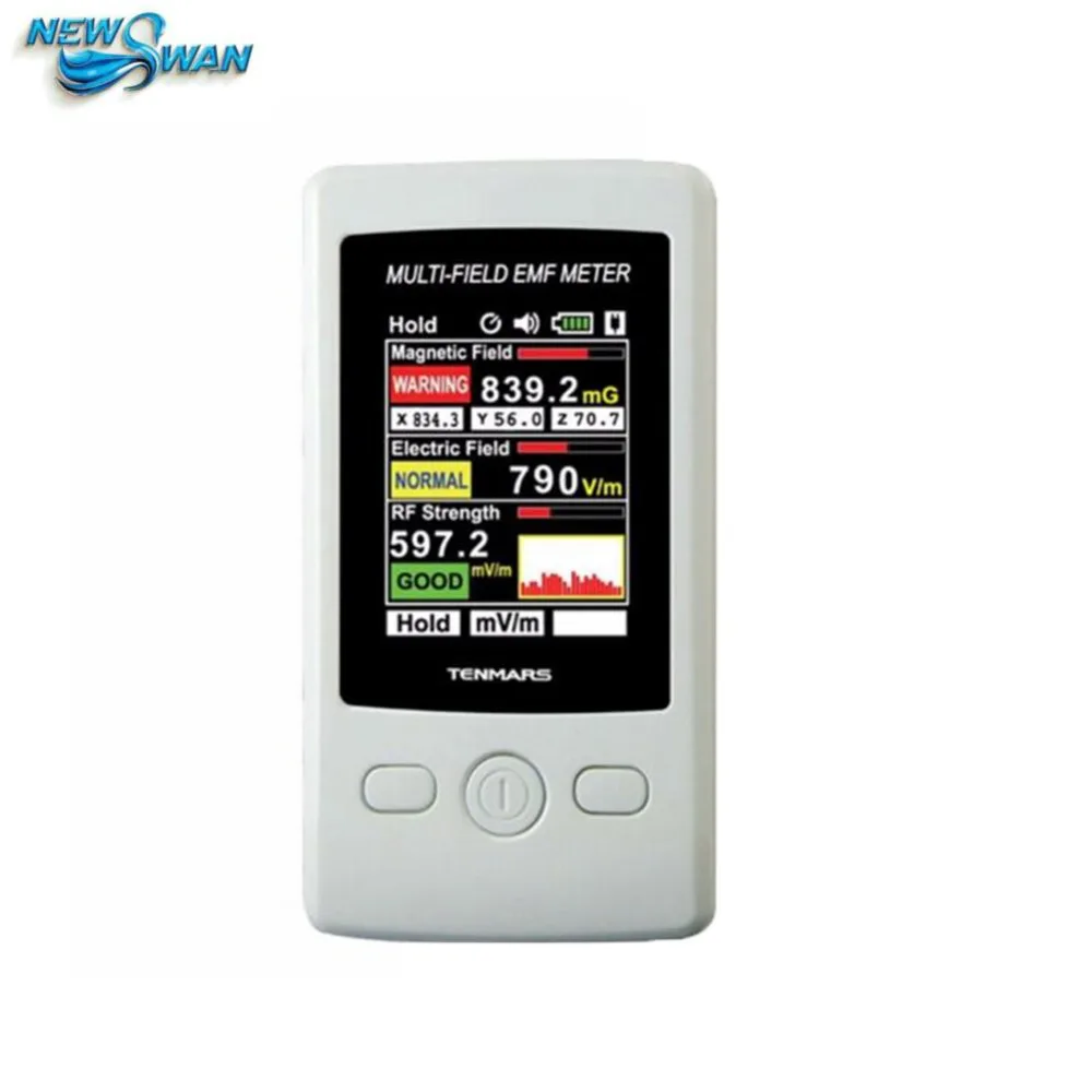 

TM190 Gauss 3-axis Magnetic Electric RF Field strength Digital Electromagnetic Radiation Detector Multi-Field EMF Meter TM-190