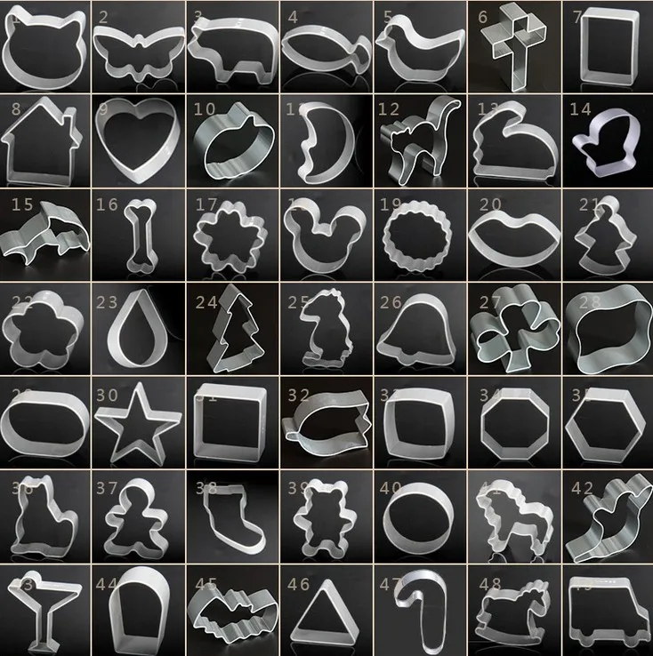 

Pottery Mold Simulation Aluminum metal stereo cartoon cookie mould biscuit printing baking tool clay base DIY manual die cutting